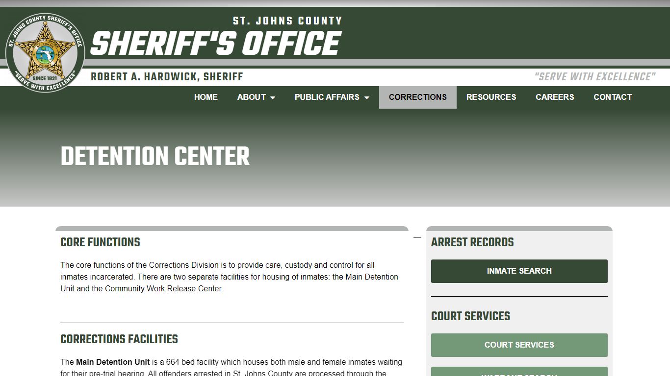 Corrections Division | St. Johns County Sheriff's Office