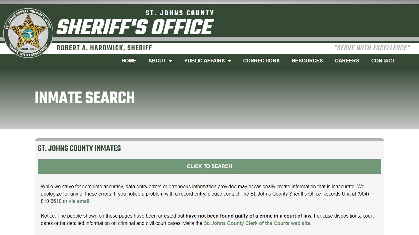 Inmate Search - St. Johns County Sheriff's Office