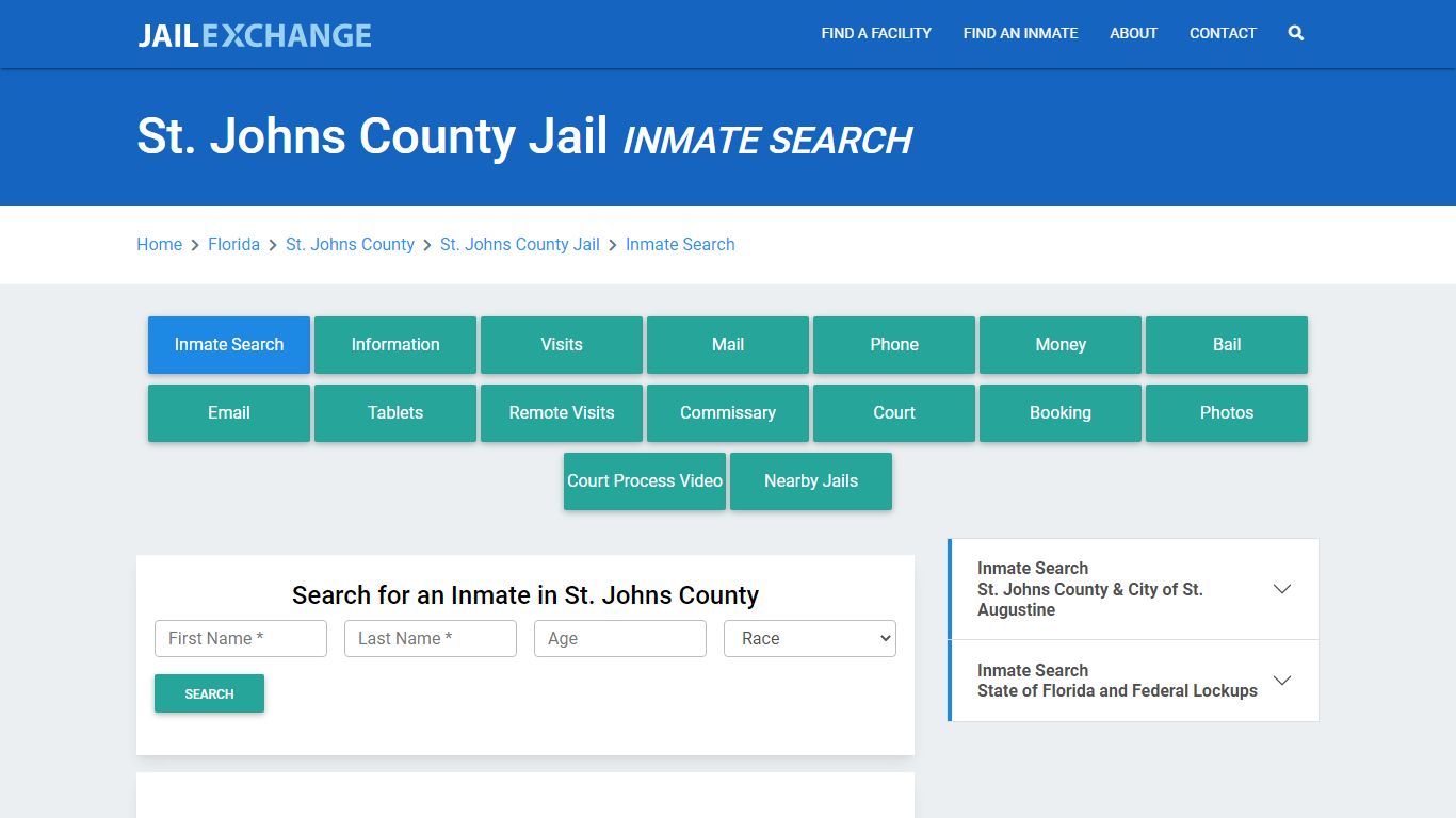 St. Johns County Jail, FL Inmate Search: Roster & Mugshots